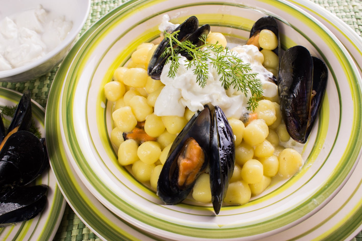 Gnocchetti con cozze e burrata