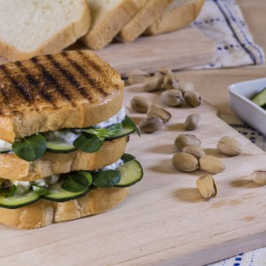 Cod and stracciatella sandwich