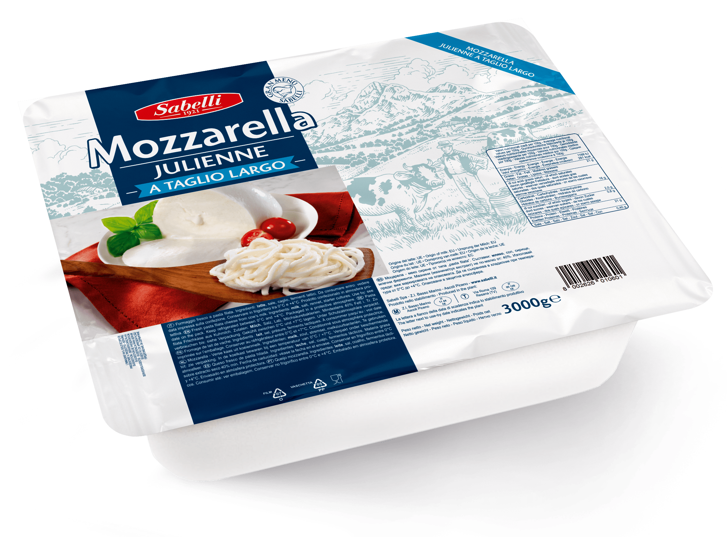 Mozzarella Julienne taglio largo